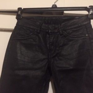 MNG by Mango, Size 2 Coated Black Jeans